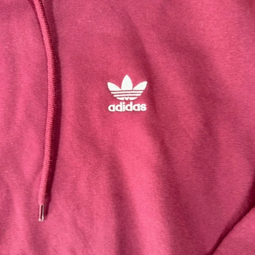 Adidas Originals Trefoil Hoodie Mens Medium Burgundy Maroon Pullover